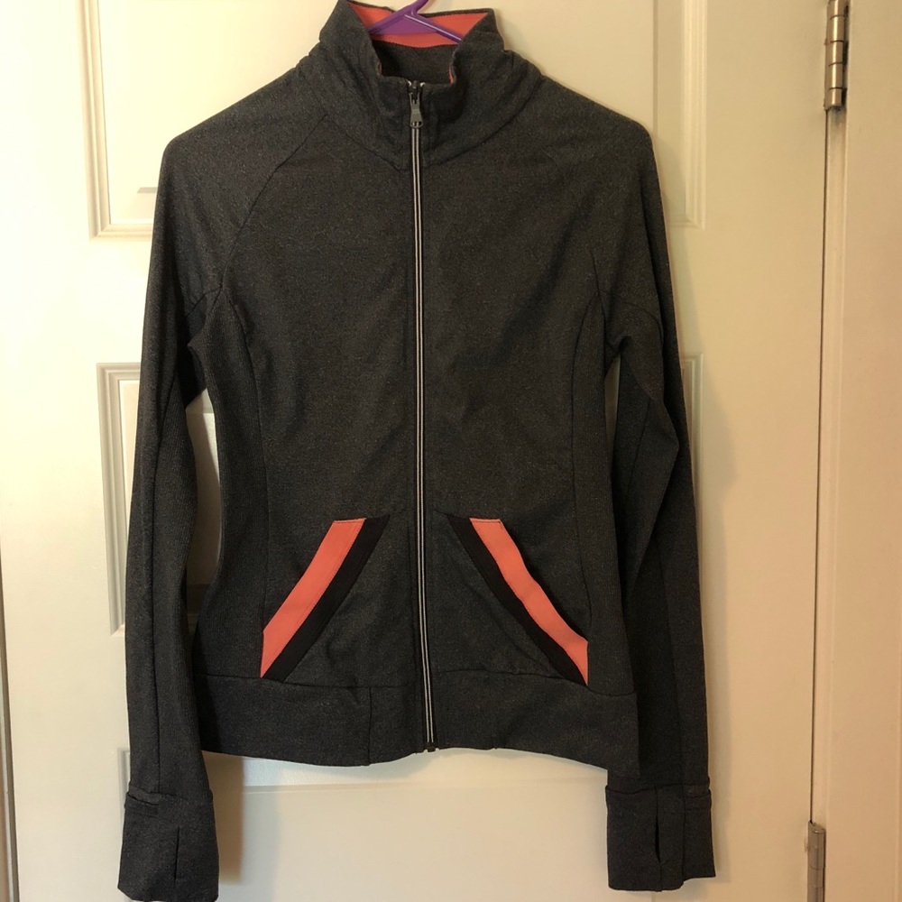 PrAna Yoga zip-up jacket with hand covers